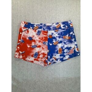 Pit Viper Shorts Men's XL Red White Blue Tie-Dye USA Tear-away BBQ